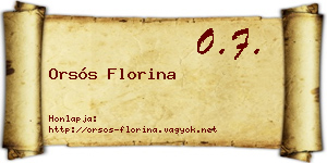 Orsós Florina névjegykártya