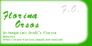florina orsos business card